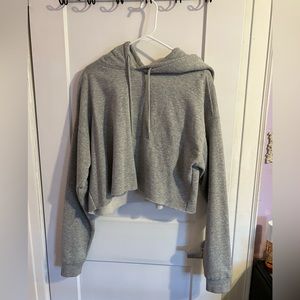 Grey Cropped Hoodie